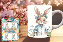 SLEEK PNG Mug Wrap Design 11oz , Cute Bunny Product Image 1