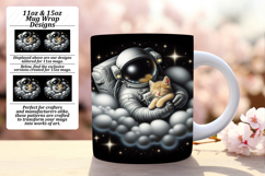 Colorful 11oz Mug Wrap Png Design , Astronaut Product Image 1
