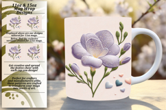 Charming 15oz Mug Wrap Png Artwork , 3D Flower Product Image 1