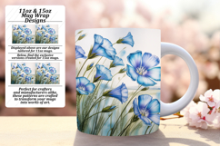 Lovely 15oz Mug Wrap Png Template , Flowers Product Image 1