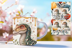 Sweet 15oz Mug Wrap Png Artwork , Cute Dino Product Image 1