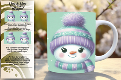 Sublimation 15oz Mug Wrap Png Design , Snowman Product Image 1