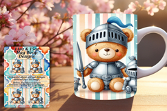 Playful 15oz Mug Wrap Png Artwork , Teddy Bear Product Image 1