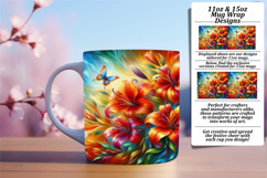 Gorgeous Png Mug Wrap Design 15oz , Flowers Product Image 1