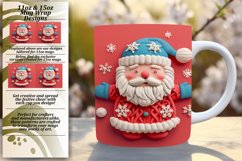 11oz 15oz Christmas Mug Wrap Sublimation 3D Santa Claus Product Image 1