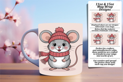 Vibrant 11oz Mug Wrap Png Template , Valenines Animals Product Image 1