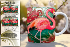 Nature 15oz Mug Wrap Png Design , Flamingo Product Image 1