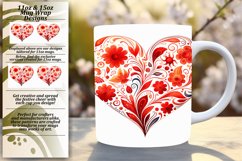 Sweet Love Mug Wrap: Heartwoven Sublimation Art Product Image 1