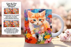 Sweet Kitty and Floral Mug Wrap Design Product Image 1