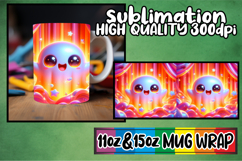 Bright horizons 11oz 15oz sublimation wrap, 3D Cute Ghost Product Image 1