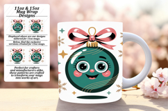Glamorous 15oz Mug Wrap Png Template , Cute Christmas Product Image 1