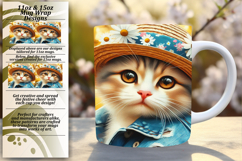 Gift 11oz Mug Wrap Png Artwork , Cute Cat Product Image 1