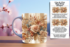 Magical 15oz Mug Wrap Png Design , Autumn Flower Product Image 1