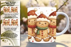 Festive Gingerbread Man Mug Wrap 11oz/15oz Holiday Product Image 1