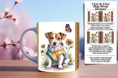 Elegant 15oz Mug Wrap Png Artwork , Cute Dog Product Image 1