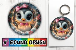 Charming Round Design Keychain Template , Holiday Animals Product Image 1