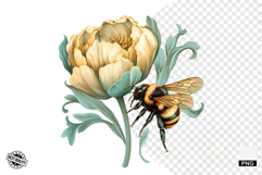Summer Bees &amp; Sunflowers PNG - Summer Clipart Product Image 1