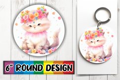 Delightful Watercolor Kitty Coaster Product Image 1