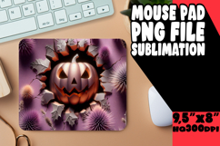 Cheerful Mouse Pad Sublimation PNG, 3D Pumpkin Product Image 1