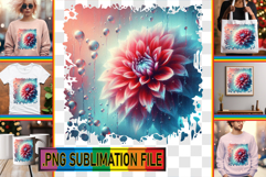 RADIANT PNG Art for TSHIRTS, 3D Flower Product Image 1