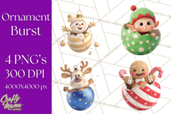 Christmas Ornament Clipart PNG Cute Holiday Illustrations Product Image 1