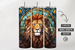 Lion Stained Glass Square Coaster - 04 Variations Product Image 1
