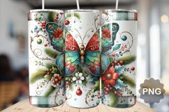 Christmas Butterfly Sublimation - 20 Oz Skinny Tumbler Product Image 1