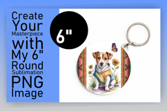 Gorgeous Circle Design Keychain PNG , Cute Dog Product Image 1