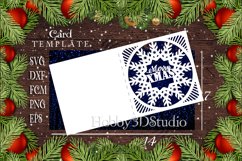 Merry Christmas Card Papercut Template SVG Product Image 3