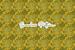 Lucky Babe Retro Clover Pattern - Leprechaun &amp; Clovers Product Image 1