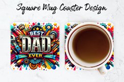 Best Dad Ever Mug coaster | Coaster | Sublimation Design Product Image 1