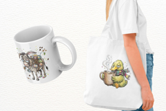Whimsical Farm Animals Drink Coffee Clipart Product Image 3