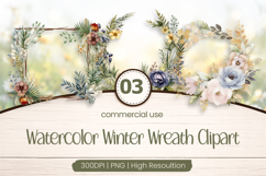 Winter Wreath Clipart PNG Product Image 1