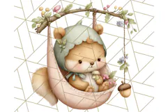 Woodland Nursery Baby Animals Clipart, Cute Animals Png Product Image 5