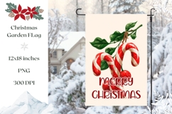Vintage Christmas Cande Canes Garden Flag Design Product Image 1