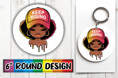 Cheerful Circle Keychains Design PNG, Black Woman Product Image 1