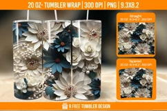 3D Flower Tumbler Wrap Designs , Sublimation Wrap Product Image 1