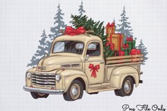 Cute Pink Christmas Watercolor Clipart PNG Product Image 1