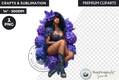Royal Hydrangea Guardians Fantasy Warrior and Floral Graphic Product Image 1