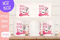 Too cute to spook mug wrap sublimation PNG, Pink Halloween Product Image 3