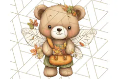 Fall Fairy Animal Clipart PNG, Woodland Creatures With Wings Product Image 5
