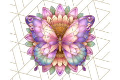 Stained Glass Butterfly and Sunflower PNG Clipart Product Image 5