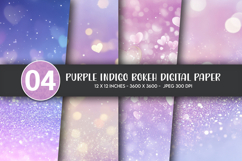 Purple Indigo Bokeh Digital Paper Product Image 1