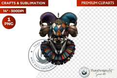 Horrific Evil Clown Clipart - Halloween Creepy Circus PNG Product Image 1
