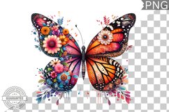Vibrant Floral Butterfly Sublimation - Clipart PNG Design Product Image 1