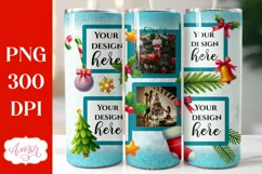 Merry Christmas Photo tumbler wrap for sublimation 20oz Product Image 1