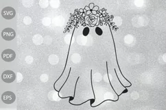 Boo with Flowers SVG Cut Files/ Halloween SVG Cut Files Product Image 3