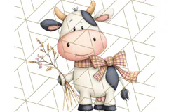 Fall Farm Animal Clipart, Autumn Barnyard PNG Illustrations Product Image 5