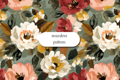 Vintage Garden Floral Seamless Pattern | Hand-Painted Retro Product Image 1