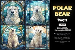 Polar Bear Stained Glass Square Coaster - 4 Variation Product Image 2